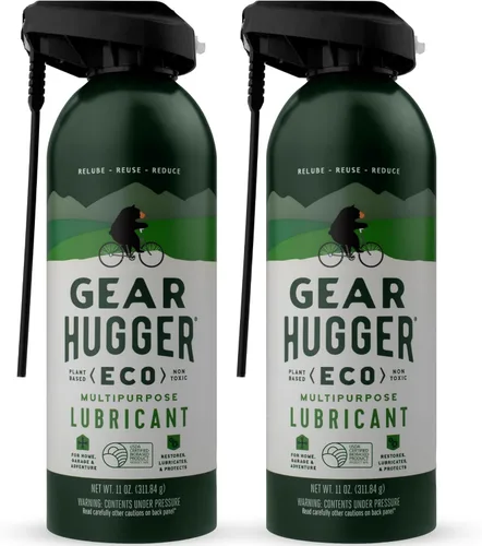 Gear Hugger Lubricante Multiusos - Ecológico (11 oz, Paquete de 2), Removedor de Óxido - Spray Lubricante para Puerta de Garaje, Lubricante para