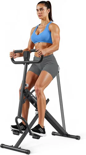Máquina de sentadillas, MERACH R07 2 en 1, máquina de remo para sentadillas, fácil instalación y equipo de ejercicio plegable, máquina de