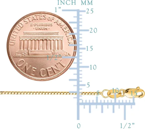 Miniatura 2 de Jewelry Affairs Collar de cadena de oro macizo amarillo de 10 quilates, 0.031 in