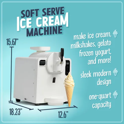 Miniatura 2 de Nostalgia Máquina de helado y postre congelado fácil de dispensar, hace 1 cuarto de helado, batidos, yogur congelado, helado en minutos, sándwiches
