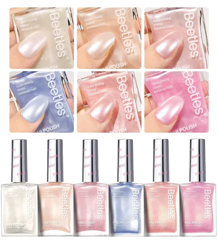 Miniatura 31 de Beetles - Juego de esmaltes de uñas pastel, 6 colores, rosa, azul, amarillo, nude, rosa, morado, juego de esmalte de uñas de secado rápido, secado