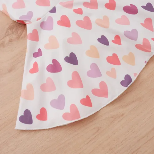 Miniatura 6 de Toddler Baby Girls Soft Suit Valentine's Day Ruffles Tops Heart Printed Flare Pants Swaddling Blankets for Baby