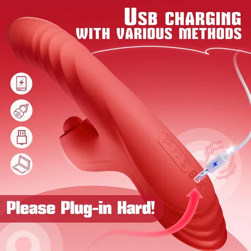 Miniatura 6 de Vibrador con empuje y consolador para mujeres Toendi, juguete de rosa para el punto G, estimulador del clítoris, juguetes sexuales, consoladores