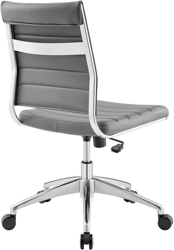 Miniatura 6 de LexMod Jive silla de oficina ejecutiva acanalada respaldo alto, Poliuretano, Gris