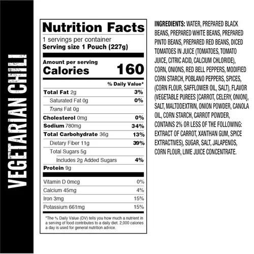 Miniatura 4 de OMEALS Chili-MRE vegetariano - Vida útil extendida - Totalmente cocido con calentador, perfecto para entusiastas del aire libre, viajeros