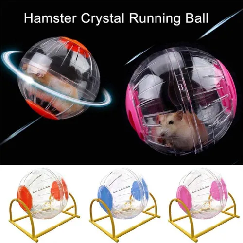Miniatura 3 de Bola de ejercicio para hámster, rueda silenciosa para hámster, bola transparente para animales pequeños, para rata Dwar, alivia el aburrimiento