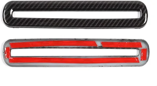 Miniatura 6 de GZXinWei Cubierta de salida de aire de puerta interior de fibra de carbono para Dodge Challenger 2015-2020 2021 2022 2023 Adhesivo para panel
