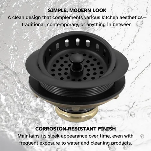 Miniatura 7 de Westbrass D214-62 - Colador grande para fregadero de cocina de 3-1/2 pulgadas, color negro mate Mate negro