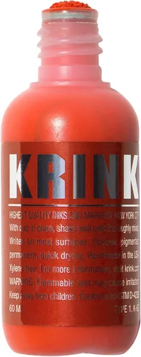 Miniatura 7 de Krink K-60 Marcador de Pintura Rojo - Marcadores de Graffiti de Bellas Artes Vibrantes y Opacos para Lienzo, Metal, Vidrio, Papel y Más - Marcador