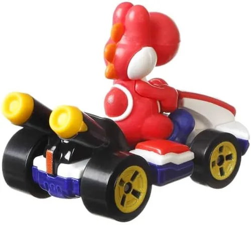 Miniatura 3 de DieCast Hotwheels Mario Kart Red Yoshi Standard Kart - Toty Winner 2021