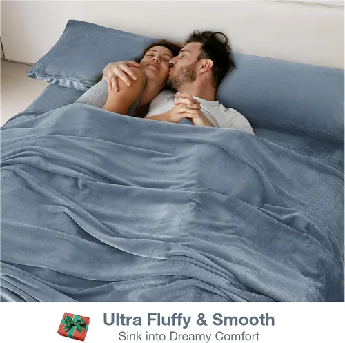 Miniatura 2 de Softan Sábanas de Vellón Tamaño Full, Suaves Como Franela, Sábanas de Felpa Cálidas y Esponjosas, Ropa de Cama de Microvellón Polar de Terciopelo