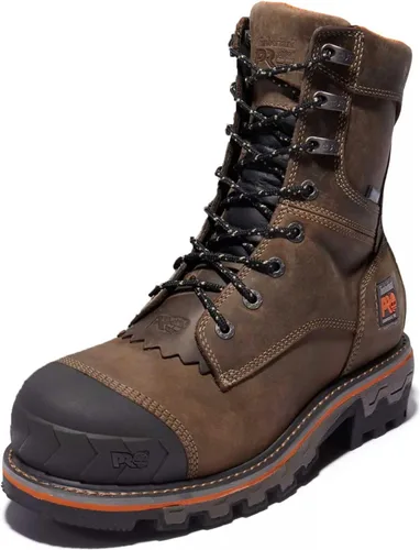 Timberland PRO Boondock HD Logger - Puntera de seguridad compuesta impermeable de 8 pulgadas