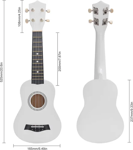 Miniatura 3 de Paquete de ukelele soprano para principiantes, kit de iniciación de ukeleles de tilo de 21 pulgadas para niños con bolsa de concierto, sintonizador