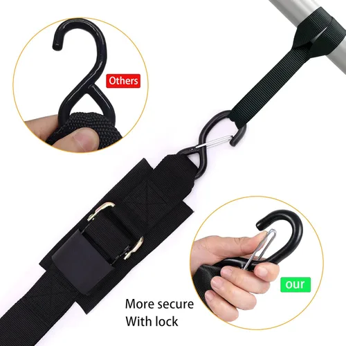 Miniatura 3 de Correas de amarre para remolque de barco, correas de amarre con ganchos de cierre y accesorios de bucle suave, correas de seguridad ajustables