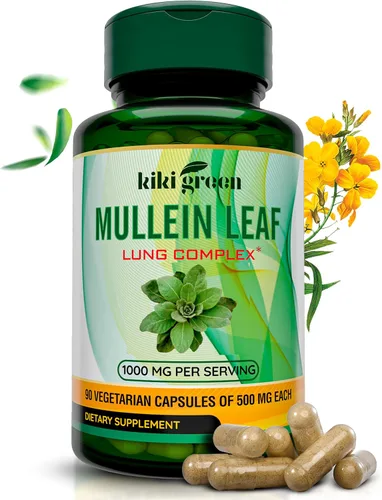 Miniatura 8 de KIKI Green Mulleio Cápsulas de salud pulmonar: suplemento de hierbas veganas para limpieza, mejor función, apoyo respiratorio - gordolobo