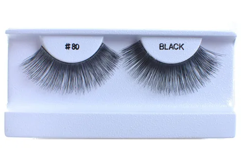 Miniatura 27 de 10 pares de pestañas postizas 100% cabello humano negro natural #99 negro (Black-99)