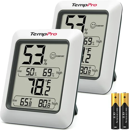 Miniatura 11 de TempPro Termómetro higrómetro para casa, termómetro de invernadero interior Bluetooth para habitación de hasta 260 pies, medidor de humedad