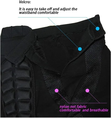 Miniatura 5 de Protección de la cadera, pantalones cortos acolchados 3D, equipo de protección transpirable para esquí, hockey, patinaje, patinaje sobre hielo.