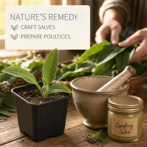 Miniatura 3 de Smoke Camp Crafts Planta de consuelda, Symphytum officinale, hermosas plantas de punto, decoración de jardín, maceta de 2.5 pulgadas