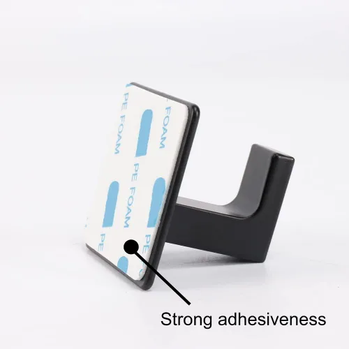 Miniatura 5 de Gancho para Toallas de Baño, Paquete de 6 Ganchos Cuadrados Autoadhesivos para Abrigos, Gancho Resistente para Bata Sin Perforaciones, Colgador
