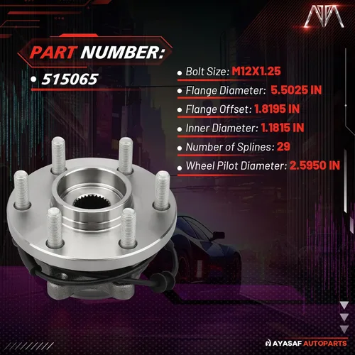 Miniatura 3 de 515065 [4WD/AWD solamente, 6 lengüetas, paquete de 2] Conjunto de cojinete de cubo de rueda delantera con ABS para Frontier/Xterra 2005-2015, 2