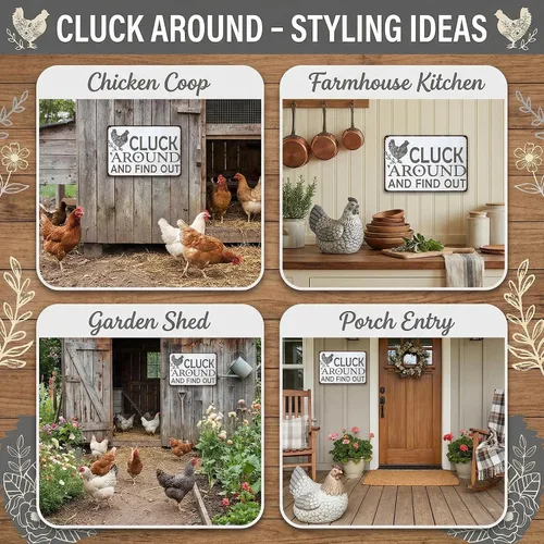 Miniatura 3 de Smilelife Funny Chicken Gifts - Letrero de lata de pollo para el hogar, granja, gallinero, granja, cocina, jardín, decoración de 8 x 12 pulgadas Gris