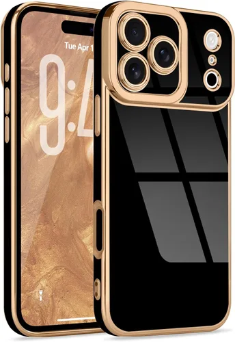Miniatura 46 de Lafunda Diseñada para iPhone 13 Pro, fundas lujosas con chapado lindo para mujeres y niñas, elegante borde dorado, a prueba de golpes, TPU con funda