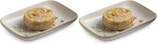 Miniatura 26 de Miamolo Jabonera limpiadora para ducha, jabonera de cerámica para barra de jabón grande, champú o esponja, bandeja ahorradora de jabón para baño