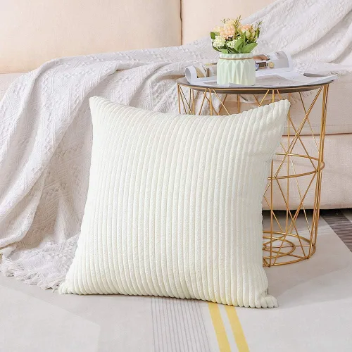 Miniatura 151 de Artscope Fundas de Almohada de Pana a Rayas Acogedoras Súper Suaves Decorativas Cuadradas Fundas de Cojín para Sofá Sillón Dormitorio Decoración