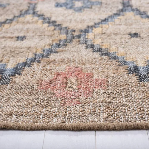 Miniatura 5 de SAFAVIEH Kilim Collection - Alfombra de 8 x 10 pulgadas, grande, natural y azul, hecha a mano de yute y algodón, diseño marroquí bohemio, ideal