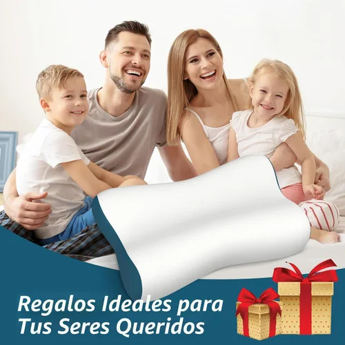 Miniatura 7 de Almohada cervical para el alivio del dolor, almohadas de espuma viscoelástica con contorno para dormir, almohada ergonómica ortopédica de Blanco