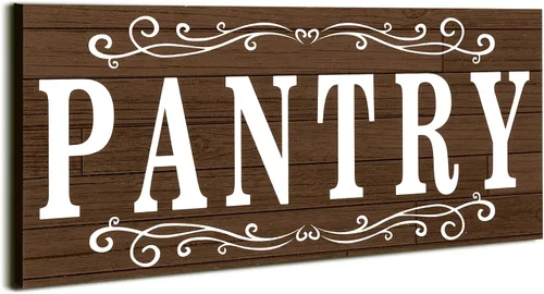 Jetec Letrero decorativo para pared de despensa de 16 x 6 pulgadas, letrero de madera rústico retro para colgar, placa de arte de madera decorativa