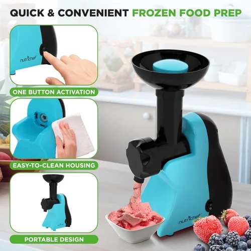 Miniatura 3 de NutriChef Máquina eléctrica de postres de frutas congeladas – Máquina de sorbete de frutas – Hacer helado, postre, gelato, batidos, granizados