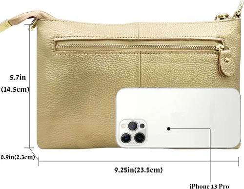 Miniatura 3 de Beurlike Cartera de cuero para mujer, bolso cruzado pequeño para teléfono