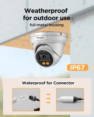 Miniatura 6 de Sistema de cámara de seguridad PoE, 8 cámaras IP con cable de 5MP con audio, visión nocturna a color inteligente y detección de vehículos con IA