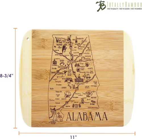 Miniatura 5 de Totally Bamboo A Slice of Life Alabama State Tabla de servir y cortar, 11 x 8.75 pulgadas