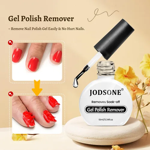 Miniatura 4 de JODSONE Juego de 3 piezas de 10 ml de capa superior y base de esmalte de uñas con removedor de gel; removedor de uñas de gel para remoción rápida