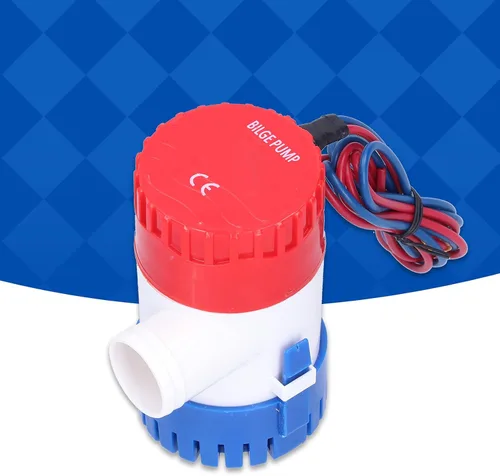 Miniatura 3 de Kit de bomba de sentina sumergible marina automática 12V/24V 350-1100GPH, eje de acero inoxidable, carcasa ABS, filtro fácil de limpiar para drenaje