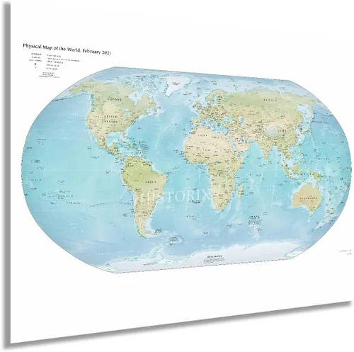 HISTORIX Póster de mapa del mundo 2021, póster de mapa del mundo de 18 x 24 pulgadas, arte de pared de mapa del mundo, póster grande de mapa del