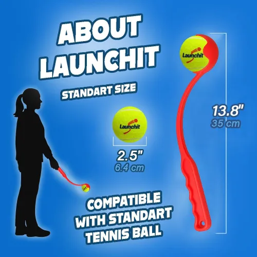 Miniatura 6 de Lanzador de pelotas para perros, lanzador de pelotas de tenis, para perros pequeños y grandes, diseño compacto de 13.8 pulgadas con palo mediano