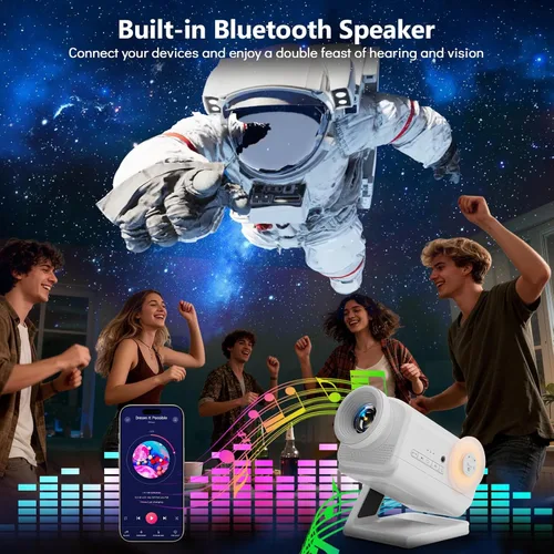 Miniatura 3 de Rossetta Proyector 3D, Mini Proyector de Galaxia HD 3D con Altavoz Bluetooth y Control Remoto, Temporizador de 1/2H, 60 Temas, Luz Nocturna