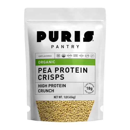 PURIS Frituras de proteína de guisante orgánicas, aislado de proteína de guisante orgánico certificado, crujido de proteína Keto, hecho 100% en EE.