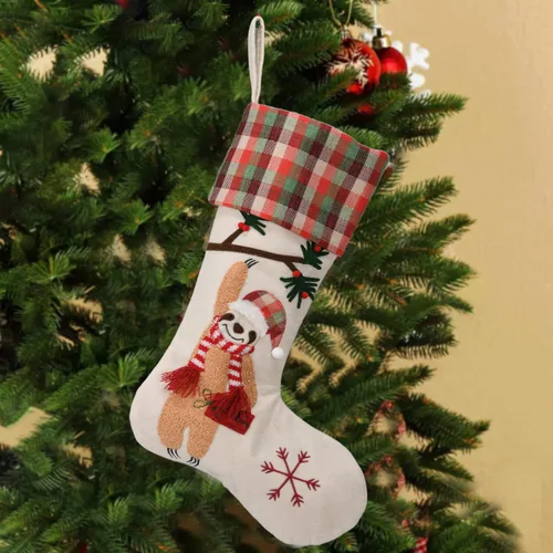 Miniatura 5 de 2025 Adornos de Calcetín de Gnomo de Navidad Personalizados, Calcetines de Barba de Santa de Felpa de Piel Sintética, Decoraciones del Hogar Regalos