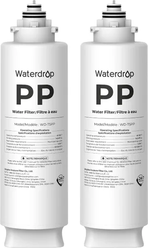 Miniatura 8 de Waterdrop TSPP Filtro de agua para debajo del fregadero de sedimentos, reemplazo TSU-W Sistema de filtro de agua ultrafiltración de 3 etapas