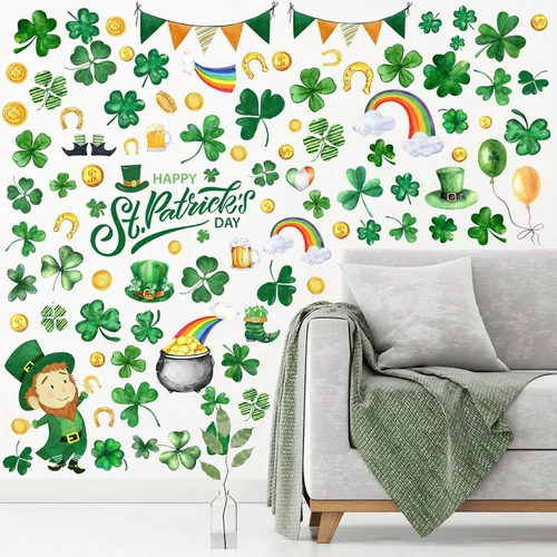 Miniatura 13 de Glenmal 6 calcomanías de pared de Pascua de 11.42 x 8.27 pulgadas, calcomanías de pared religiosas grandes de color negro, decoración de pared