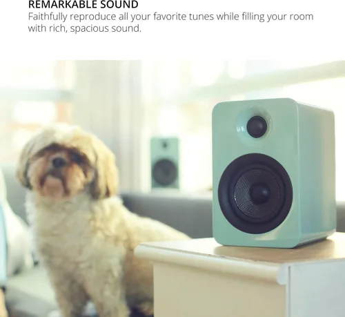Miniatura 4 de Kanto YU4GB Altavoces alimentados con Bluetooth y preamplificador phono incorporado Apagado y encendido automáticos Control remoto incluido