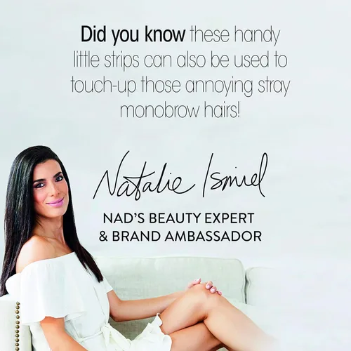 Miniatura 8 de Nad's Tiras de cera facial, depilación facial para mujeres, kit de depilación con 48 tiras de cera facial + 8 toallitas de aceite calmante + polvo