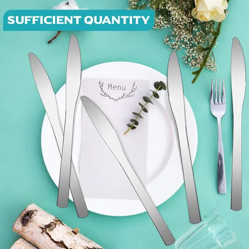 Miniatura 5 de Gisafai 150 cuchillos de cena de acero inoxidable de 8.3 pulgadas, cuchillos separadores de cubiertos, cuchillo de mantequilla duradero para mesa