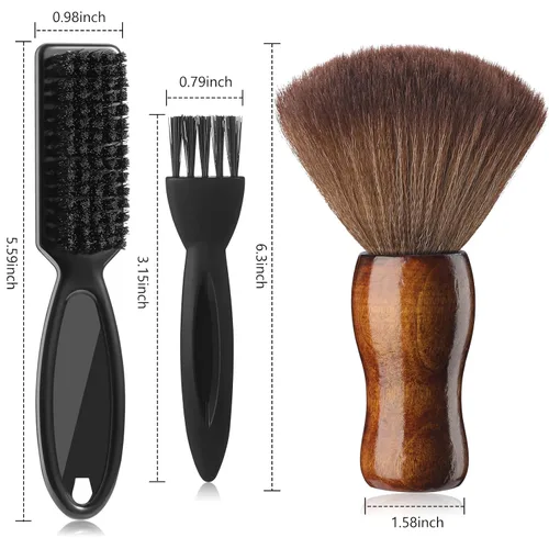 Miniatura 3 de Patelai 3 piezas de cepillo de peluquero para el cuello, limpiador, afeitadora, afeitadora, cepillo de limpieza con bolsa de almacenamiento