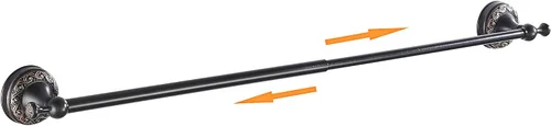 Miniatura 13 de Barra doble para toallas de bronce aceitado frotado de latón, ajustable de 15.5 a 27.5 pulgadas, soporte de barra para toallas de baño para portador